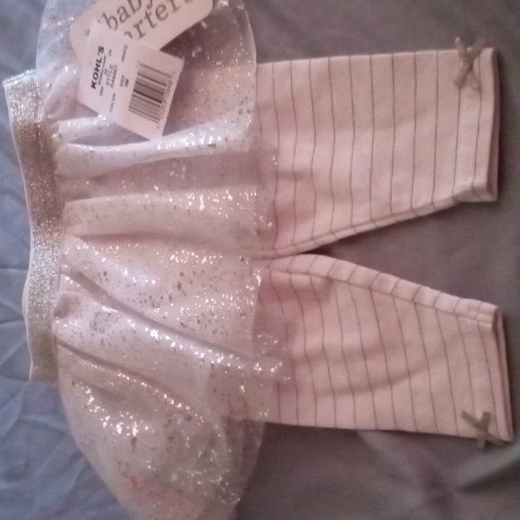NWT Baby Starters 3 Months Baby Girls Legging Pants with Tulle Skirt attached - Picture 2 of 8